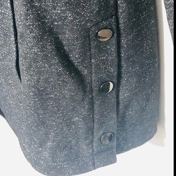 Jones New York Belted Pea Coat Jacket Size Small Charcoal Fabric Coat with Hood - Picture 15 of 16